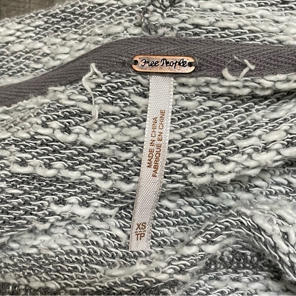 Free People In The Loop Open Front Long Heather Gray Draped Cardigan Sz XS - Picture 10 of 11